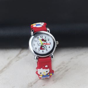 Jam tangan fashion Anak-anak tali karet bulat motif karakter analog