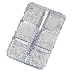 Professional Nail Art Steel Beads Kit With 6 Compartments Shining Metal Beads For Manicure Decoration Storage Case