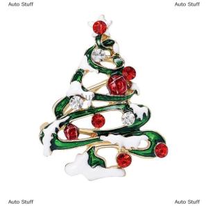 [COD] Auto Stuff เข็มกลัดแฟชั่นรูปต้นคริสต์มาสเคลือบพลอยเทียมเครื่องประดับสำหรับผู้หญิง