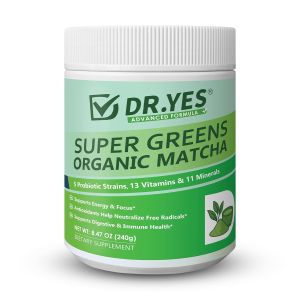 DR.YES Organic Grade Matcha Powder - Premium First Harvest Tea Energy Boost Calm Focus Latte Smoothie Baking & Traditional Tea Ceremony Gluten-Free Vegan (8.47oz / 240g)