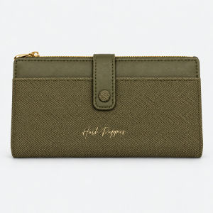 Hush Puppies Women Long Purse Wallet Herringbone PU Leather HLA679960