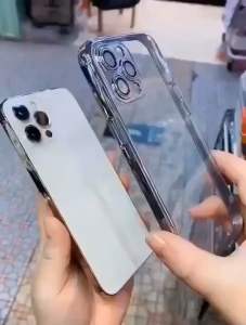 IPhone 12 11 12 Pro Max 11 Pro Max 7 8 Se 7 Plus 8Plus X Xs XR Xsmax Chrome TPu Case with Camera Lens Protection