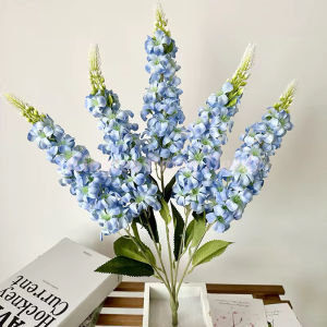 5 stem French style artificial flowers hyacinth snapdragon delphinium silk flower home wedding decoration foxtail flower