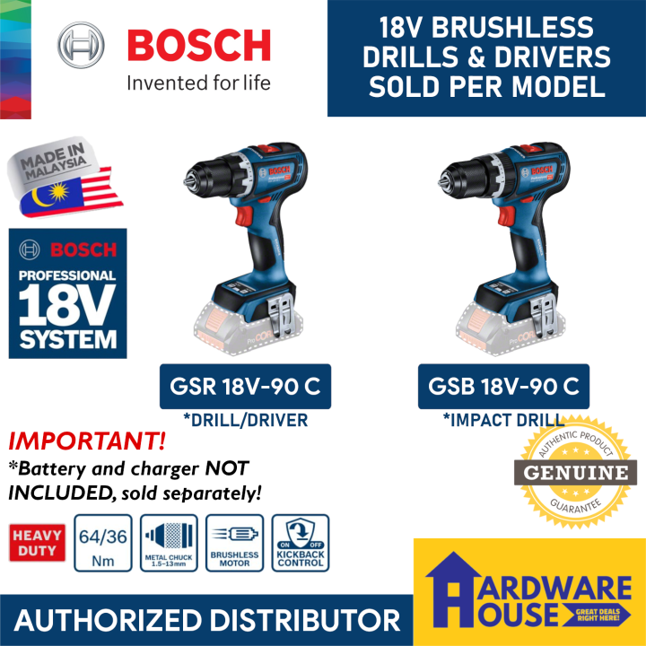 ORIGINAL Bosch 18V Brushless Impact Drill GSB 18V-90 C OR Drill