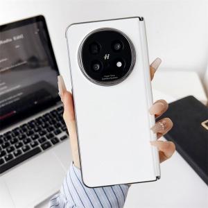 Hinge Case for OPPO Find N5 Electroplated Faux Leather Phone Case No Front Cover Design Precision Hole Protection for Camera Shockproof Cover