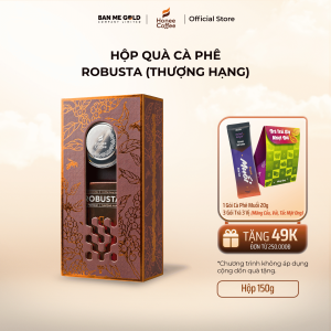 [TẶNG TÚI] Hộp Quà Cà Phê Robusta (Thượng Hạng) - 150gr - Cafe Rang Xay Pha Phin Ban Me Gold - Honee Coffee