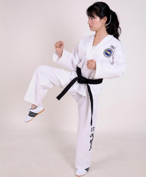 Black taekwondo uniform taekwondo dobok wtf taekwondo clothes dobok uniform  belt dobok taekwondo free shipping - AliExpress