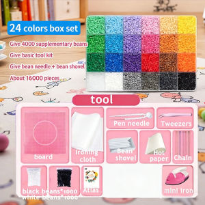 2000PCS DIY Perler Beads Fuse Beads Kit DIY Puzzle Beads Toys Keychains Making Kit for Kids Adults