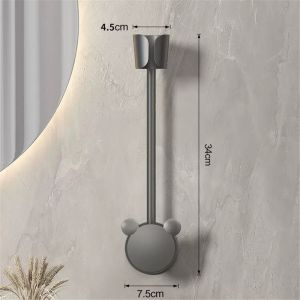 LALEUCA Adjustable Hair Dryer Holder Wall Mounted No Punching Hair Dryer Storage Rack Toilet Cradle Multifunctional Bathroom Shelf Bathroom