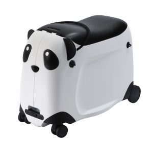 New 21 Inch Child Girl Travel Trolley Suitcase Can Sit And Ride Panda Cartoon Baby Walking Suitcase Kids Boarding Luggage For Boy