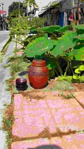 Bộ chum sành 2L khắc sen cổ Bát Tràng kèm 6 bát (Gốm sứ Bách Việt)