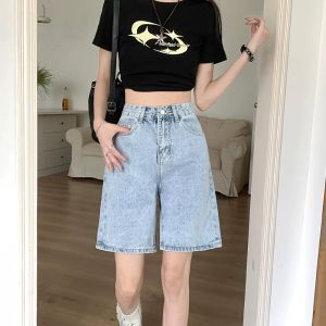 Fashion jeans celana selutut wanita celana jeans korean style highwaist celana kulot jeans wanita