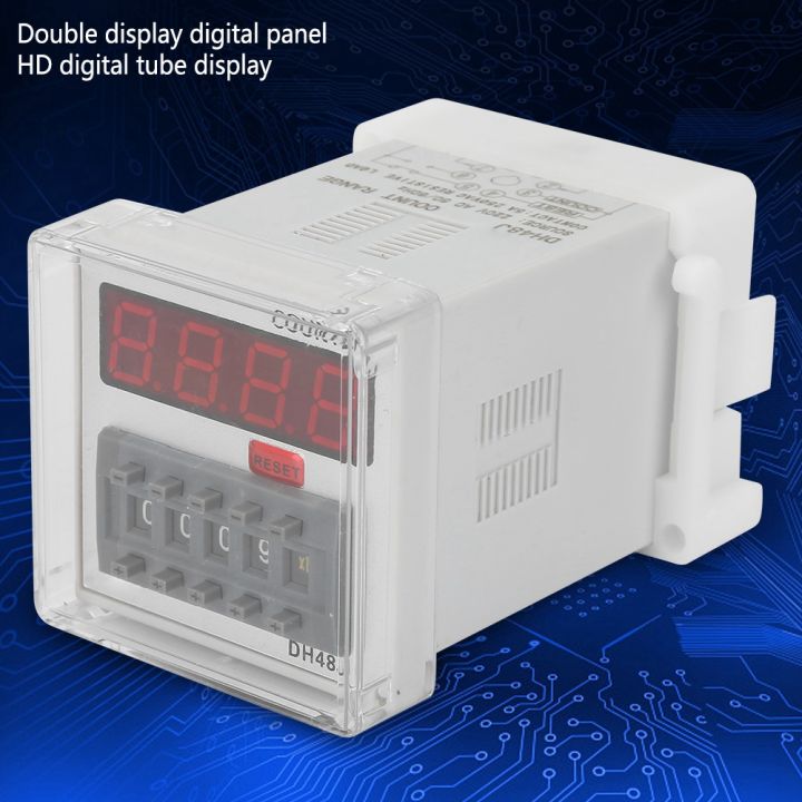 Digital Counter Relay DH48J 220VAC Digital Counter Relay LED Display 1 ...