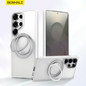 BKWHALE 360 ° quay vòng đứng từ điện thoại trường hợp Đối với Samsung Galaxy S25 Ultra S25 + S25 Plus S25+ S25Ultra Thiết bị Gấp đứng Bìa sau trong suốt Xóa Vỏ