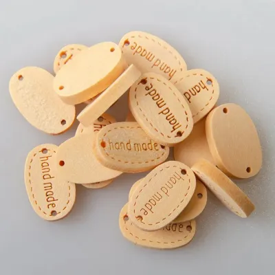 Set 5 Nút gỗ Handmade hình bầu dục