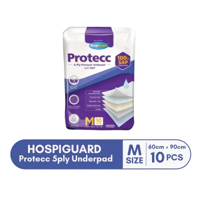 HOSPIGUARD Protecc 5ply Underpad 10s (45cm × 60cm / 60cm × 90cm / 75cm × 75cm)