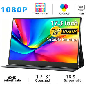 15.6 Inch Portable Monitor 1920*1080 FHD IPS Display 72% sRGB Support VESA Mount External Screen for Laptop Phone Switch Game Console