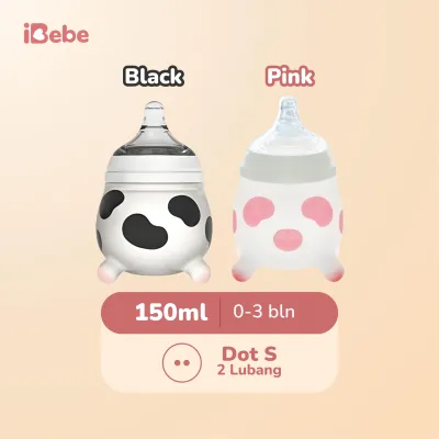 black& pink Dua set MooMoo 2.0 ultra soft 4in1 silicon Botol Susu Bayi Wide-Neck Natural Milk Feeding 150ml/240ml anti kolik BPA free COD Anti Pecah Newborn 0 3 6 9 bulan Bunda Minum colic BPS free 2 4 5 7 8 10 11 1 2 3 tahun Sedotan teether