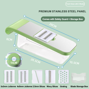 【COD】304 Vegetable Cutter 6 in 1 stainless steel blade Mandoline Slicer onion slicer pemarut serbaguna Slicer Cutter Easy to clean anti-fungal vegetable slicer 切菜神器