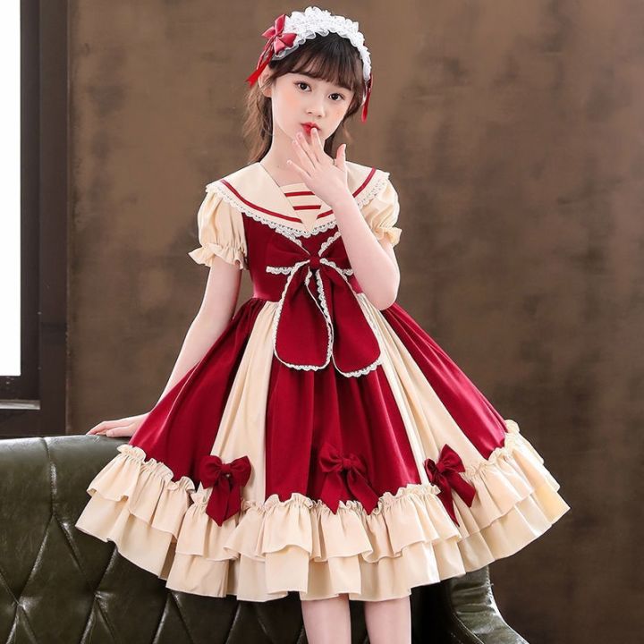 New Disney Girls Lolita Princess Dress Summer Dress for Large Children  Western Style Dress Lolita Childrens Dress Maxi Length Casual Dress  Sleeveless And Long Sleeve Options - Lazada | Lazada PH