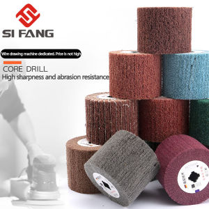 SI FANG Wire Drawing Wheel 4inch Drum Burnishing Polishing Non-Woven Abrasive Tool 120x100mm for Metal Burnishing Machine Rust Remove Grit 60-600