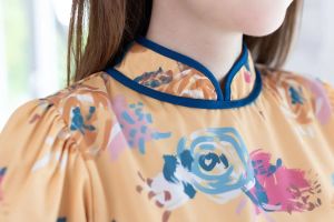 Narinari : MT6249 Chinese Collar Balloon Sleeve Blouse เสื้อคอจีน แขนบอลลูน