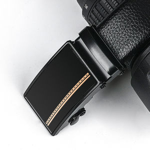 Ikat Pinggang Kulit Import Pria Dewasa Keren Terbaru Sabuk Cowok Gesper Model Rell Otomatis Black