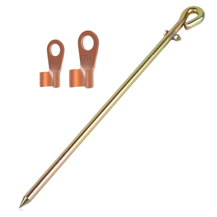 Portable Grounding Rod - Grounding Pin with Grounding Wire Lug Great ...
