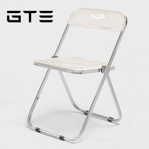 GTE Acrylic Transparent Folding Chair Makeup Living Room Foldable Chairs With Metal Frame - Fulfilled by GTE SHOP