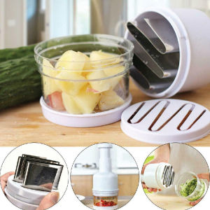 Manual Hand Pressing Chopper Cutter Garlic Onion Crusher Salad Slicer Mincer
