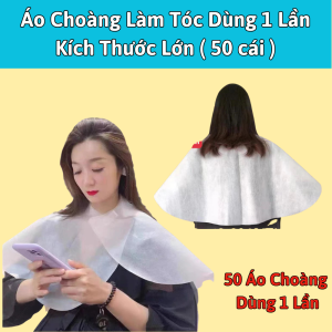 Áo Choàng Cắt Tóc  Bạt Che Làm Tóc Dùng 1 Lần  1 Bịch 50 cái  Tiện Lợi  Dành Cho Salon hair.