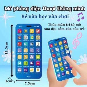 (Kèm sạc+dây đeo)Đồ chơi điện thoại thông minh cho bé học nói giáo dục sớm an toàn 28 phím tính năng