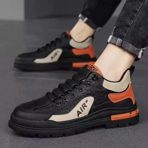 Korean Sports Rubber Shoes For Men High Top Thick Soled Sneaker Fashion Casual Board Running Shoes