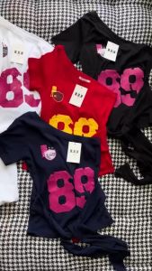 Áo thun lệch vai nữ cá tính in số 89 sành điệu chất zip xịn form ôm  body co giãn Free size dưới 52kg️HÌNH THẬT️