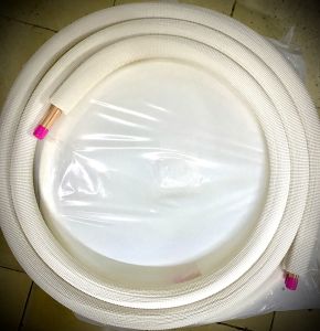 ท่อสำเร็จ ท่อทองแดงพร้อมฉนวน ท่อน้ำยาแอร์ มี4ขนาด(1/4-3/8)  (1/4-1/2)  (1/4-5/8)  (3/8-5/8) แบบหนา0.7มม.ยาว4เมตร