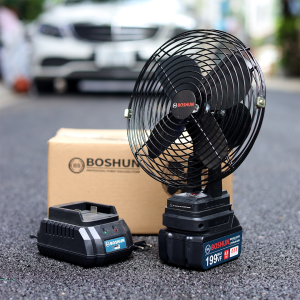 Quạt Tích Điện 8 inch 2 tốc độ Chân Pin Phổ Thông Dùng Liên Tục 4-6 Tiếng