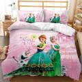 clu Disney Frozen 3in1 Bedding Set Bed Sheet Quilt Cover Bedroom Washable Comfortable Home Suit ulc. 