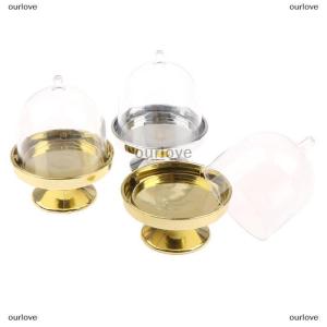 [COD] ourlove 4PCS CLEAR Candy ผู้ถือขนมคัพเค้กแสดงขาตั้งถาดแต่งงานของขวัญ boxs