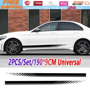 【Local Warehouse】2pcs/set Car Side Stripes Side Stripe Skirts Graphics Vinyl Sticker Decals Racing Sport Automobiles Body DIY Wrap Car Accessories Racing-Car-Stickers