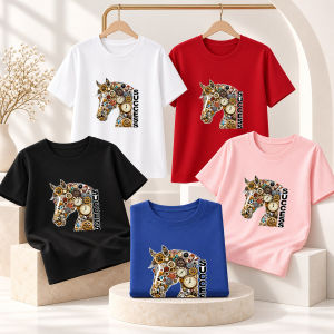 Womens Plus Size Steampunk Horse Success Graphic T-Shirt Oversized Crew Neck Casual Top OM291