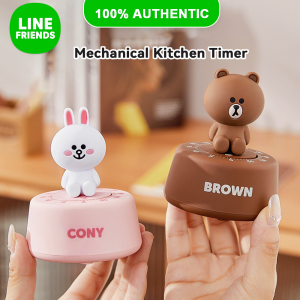 Line Friends Brown Kitchen Timer with Mechanical Countdown Design Dapur LFB20