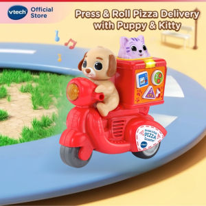 VTech Press & Roll Pizza Scooter With Puppy & Kitty