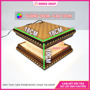 Đôn gỗ kê tượng có đèn LED nhiều kích thước chân đế tượng gỗ đế tượng Phật
