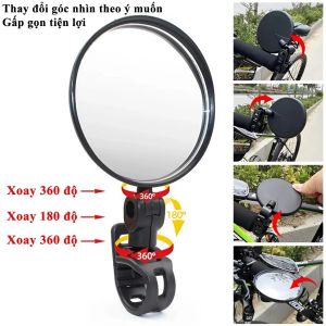 GƯƠNG XE ĐẠP 360° 1 CẶP | GƯƠNG CHIẾU HẬU XE ĐẠP XOAY 3 TRỤC HD GƯƠNG TAY LÁI XE ĐẠP ROAD MTB TOURING