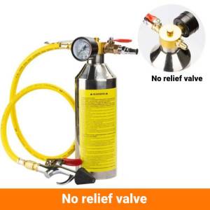 Universal Car A/C System Flush Set 1000ML Stainless Steel Automotive Air Conditioning Pipe Cleaning Bottle Vacuum Pump for Aircon A/C Flush Cannister Gun Kit