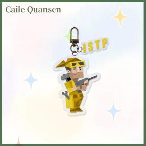 Caile Cartoon MBTI Character Acrylic Keychain Pendant Creative Earphone Case Pendant Novelty Backpack Decoration Accessories Gifts