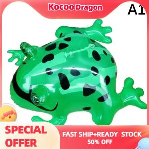 Kocoo ของเล่นรูปสัตว์เป่าลมรูปกบกระโดดได้สีเขียวเรืองแสงได้ของเล่นรูปสัตว์รูปคางคกสำหรับงานเลี้ยงวันเกิดของตกแต่งงานแต่งงาน