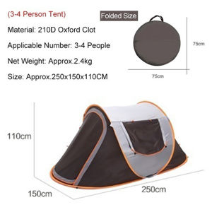 【Spot Stock】3-4 Person Outdoor Camping Tent tent Person Automatic Pop Up Instant Tent Hiking tent Travelling tent Tourist Fishing tent Beach Tents Awnings camping tent
