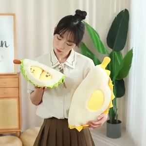 Simulation durian stuffed plush doll creative decompression detachable durian pulp cute plush pillow gift for children