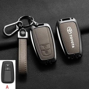 Zinc Alloy Key Case Cover for Toyota Corolla Altis Corolla Cross Camry Land Cruiser Car Remote Key Holder Key Chain